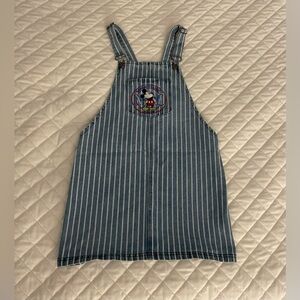 Disney Blue and White Striped Denim Dress